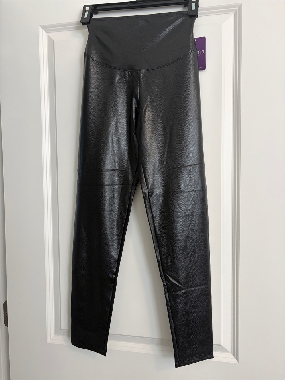 High-Waist Black Faux Leather Leggings